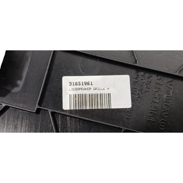 Grade Do Alto Falante Volvo S60 Híbrido 2020 31651961 Preto