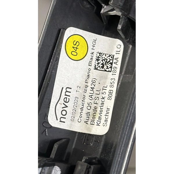 Acabamento Frontal Painel Interno Audi Q5 2.0 Híbrido 2023 Preto