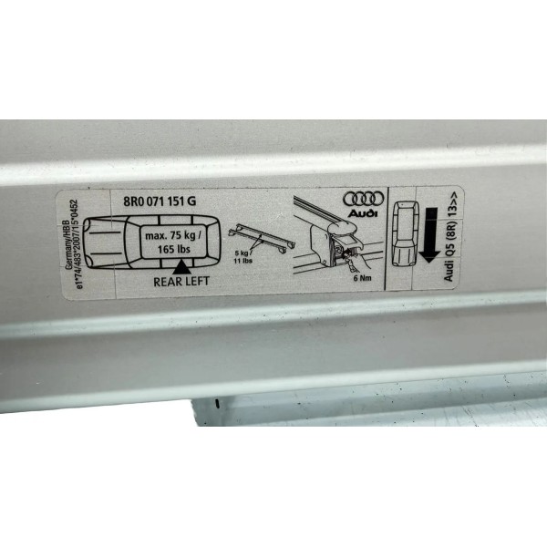 Rack De Teto  Transversal Audi Q5 2009-2017 Prateado