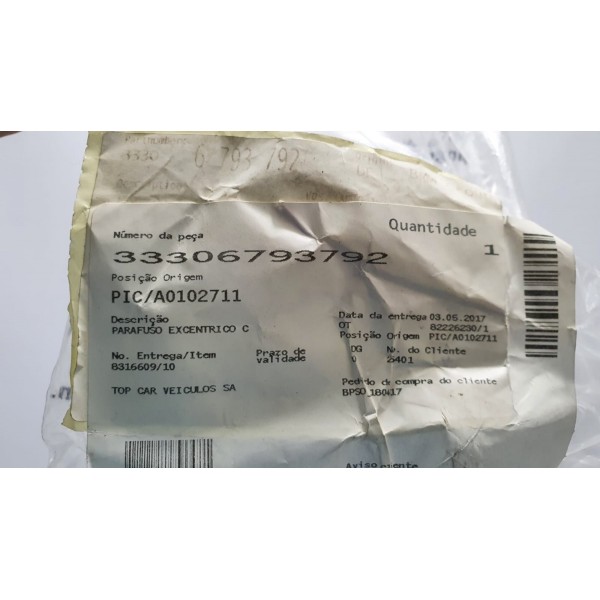 Parafuso Excêntrico Bmw X3 F25 2009 Cód. 33306793792