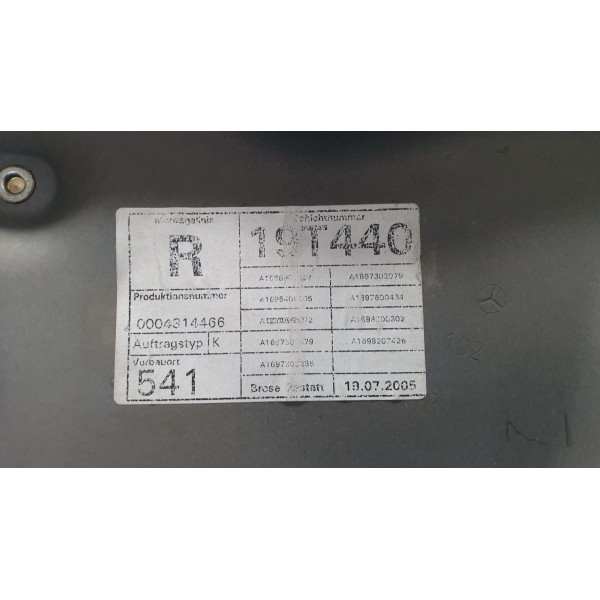 Máquina De Vidro Traseira Direita Mercedes Benz A200 2006