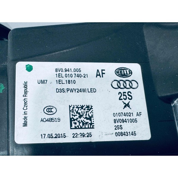 Farol Led Esquerdo Audi A3 2015 8v0941005