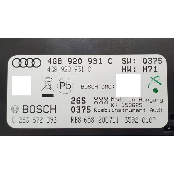 Painel De Instrumentos Audi A7 3.0 Tfsi 2012 Cód. 4g8920931c