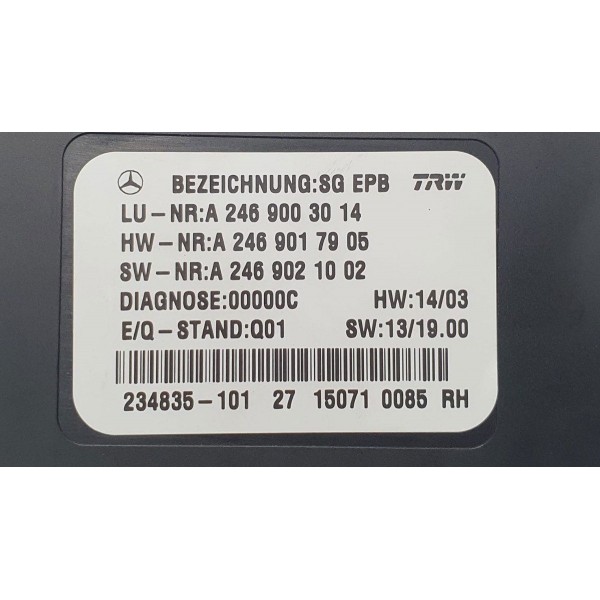 Módulo Freio De Mão Mercedes Benz A 200 2015 Cód. 2469003014