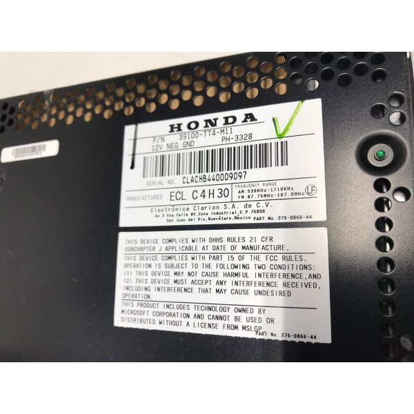 Radio Honda Civic 2.0 Lxr 2014